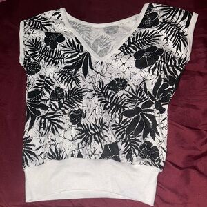 Nicole Black and White Floral Blouse